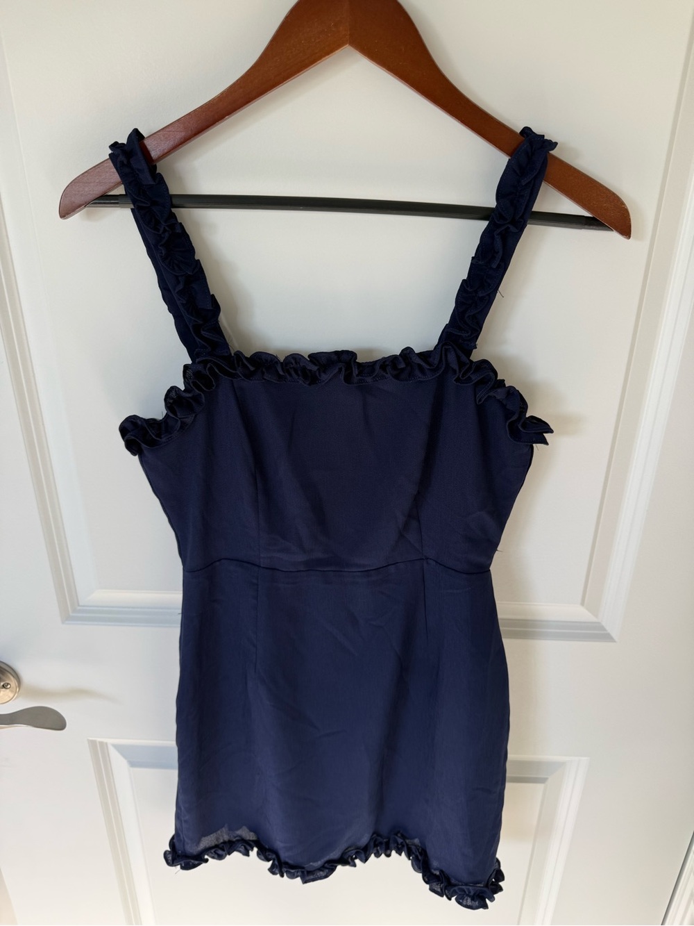 Superdown Mini Ruffle Square Neck Dress Size Small